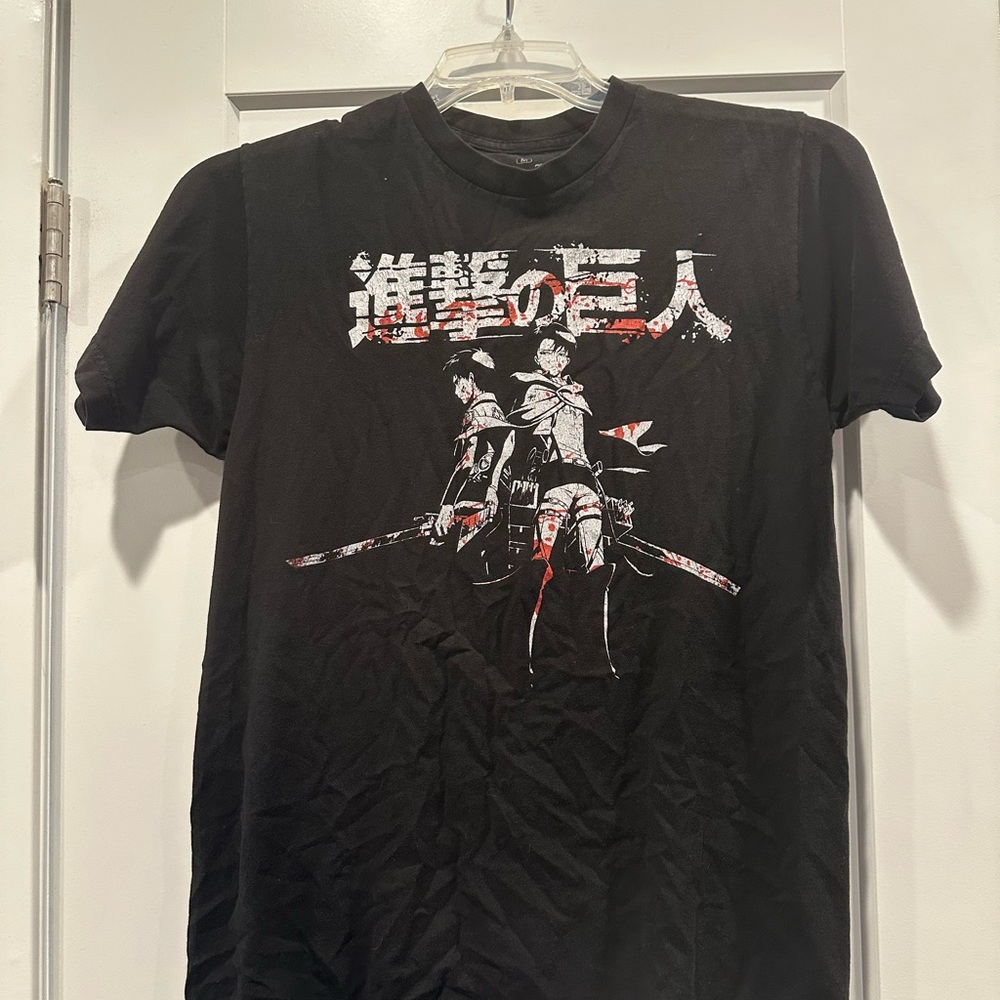 Black Attack On Titan Anime T-Shirt